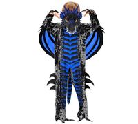 MaNMaNing Costume Halloween Enfant Dinosaure Démon Robe Médiévale Cosplay Performance Scène Terreur Avec Cornes Et Queue Rembourrée Déguisement Halloween Enfant Garçon Dinosaure