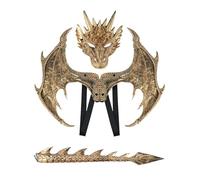 MaNMaNing Costume Halloween Enfant Dragon Ailes Queue Cosplay Chevalier Fête Anniversaire Spectacle Tenue Fantastique Cracheur Costume Enfant 4 12 Ans