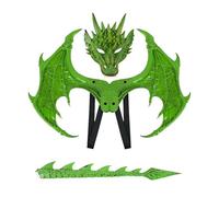 MaNMaNing Costume Halloween Enfant Dragon Ailes Queue Cosplay Chevalier Fête Anniversaire Spectacle Tenue Fantastique Cracheur Costume Enfant 4 12 Ans
