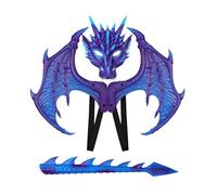 MaNMaNing Costume Halloween Enfant Dragon Ailes Queue Cosplay Chevalier Fête Anniversaire Spectacle Tenue Fantastique Cracheur Costume Enfant 4 12 Ans