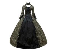 MaNMaNing Costume Medieval Femme Renaissance Femmes Robes Médiévale Robe Gothique Femme Deguisement Grande Taille Deguisement Princesse Déguisement Medieval Robe Verte Noire