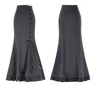 MaNMaNing Costume Medieval Femme Robe Medievale Femme Carnaval Deguisement Adulte Robe Noire Longue Renaissance Vintage Medievale Steampunk Costume Carnaval De Venise Gothique