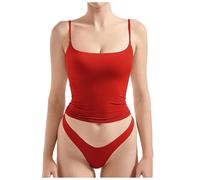 MaNMaNing Débardeur Femme Profond V, Top Bustier Sexy Ajusté, Vêtement Estival Décontracté Fun, Tenue Cadeau Fête Originale Avec Poches
