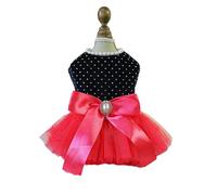 MaNMaNing Déguisement Carnaval Chien Robe Tutu Rouge À Pois Noirs Pour Petite Chienne Chat Anniversaire Tenue De Mariage Pour Chihuahua Yorkie Accessoire De Fête Animal Compagnie Habillé