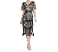 MaNMaNing Déguisement Carnaval Femme Robe Grande Taille À Franges Paillettes Et Perles Style Années 20 Pour Soirée De Gala Et Fête De La Musique Tenue Burlesque Pour Spectacle Cabaret Déguisé