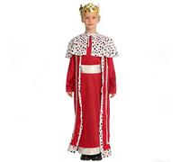 MaNMaNing Déguisement Enfant Garçon Costume Roi Médiéval Fantaisie Cape Sceptre Cosplay Fête Jeu De Rôle Cour Élégant 3 À 13 Ans Robe Médiévale Déguisement Carnaval Enfant