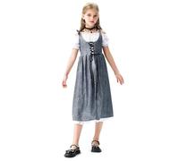 MaNMaNing Déguisement Enfant Robe Médiévale Renaissance avec Longue Cape pour Halloween Carnaval Spectacle Tenue Magicien Sorcier pour Fille Déguisement Médiéval Enfant