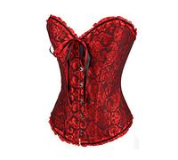 MaNMaNing Deguisement Femme Sexy Bustier Gothique Corset Ajusté avec Dentelle Florale Et Lacets pour Soirée Fête Costumée Élégant Deguisement Halloween Femme