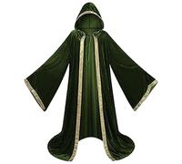MaNMaNing Déguisement Halloween Cape Gothique Velours Brodé Parrain Fête Scène Déguisement Mort Élégant