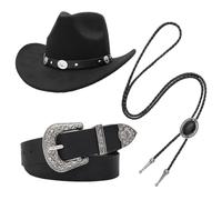 MaNMaNing Déguisement Halloween Chapeau Cowboy Femme Collière Ceinture Bohème Occident Déguisement Accessoire Cosplay pour Fête