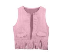 MaNMaNing Deguisement Halloween Enfant Gilet Cowboy Franges Occidentales pour Rodéo Fête École Carnaval Style Western Deguisement Garcon