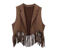 MaNMaNing Deguisement Halloween Enfant Gilet Cowboy Franges Occidentales Style Western Ouverture Avant pour Fête Rodéo Deguisement Garcon