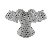 MaNMaNing Déguisement Halloween Femme Bustier Élégant Brocart Corset Soie Dentelle Déguisement Haut Moulant Élégant