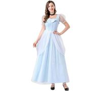 MaNMaNing Déguisement Halloween Femme Costume Cosplay Conte De Fées Robe Cendrillon Rôle Déguisement Princesse Élégant pour Adulte
