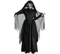 MaNMaNing Déguisement Halloween Femme Costume Mariée Drôle Sorcière Cosplay Noir Fantôme Zombie Vampire Déguisement Effrayant pour Soirée
