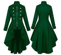 MaNMaNing Déguisement Halloween Femme Vente Carnaval Rétro Longue Ourlet Irrégulier Queue De Pie Unie Déguisement Trench Élégant