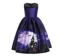MaNMaNing Deguisement Halloween Fille Robe Princesse Tulle Dentelle Fantôme Citrouille Brodée pour Gala Soirée Deguisement Princesse Fille