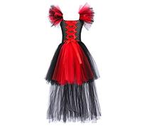 MaNMaNing Deguisement Halloween Fille Robe Sorcière Arc-en-Ciel Tulle Traîne pour Défilé Fête Théâtre Deguisement Princesse Fille