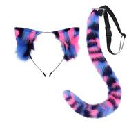 MaNMaNing Dequisement Halloween Femme Serre Tête Oreilles De Chat Avec Queue Attachée Fourrure Douce Accessoire Cosplay Anime Pour Filles Et Femmes Déguisement Chat Femme Adorable