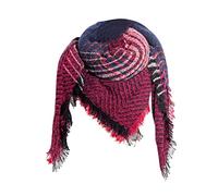 MaNMaNing Écharpe Carreaux Femme Automne Hiver Franges Chaud Doux Épais Pratique Voyage