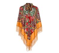 MaNMaNing Écharpe Femme Hiver Bohème Ethnique Nœud Franges Grand Confortable Doux