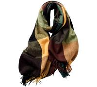 MaNMaNing Écharpe Longue Femme Automne Hiver Carreaux Épais Châle Élégant Couleur Classique