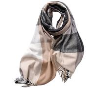 MaNMaNing Écharpe Longue Femme Automne Hiver Carreaux Épais Châle Élégant Couleur Classique 2025