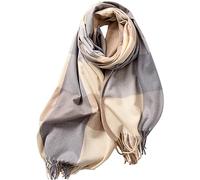 MaNMaNing Écharpe Longue Femme Automne Hiver Carreaux Épais Châle Élégant Couleur Classique 2025