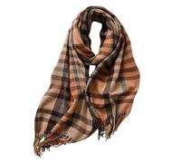 MaNMaNing Écharpe Longue Femme Automne Hiver Carreaux Épais Fausse Laine Châle Confortable