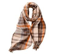 MaNMaNing Écharpe Longue Femme Automne Hiver Carreaux Épais Fausse Laine Châle Confortable