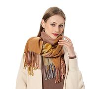 MaNMaNing Écharpe Longue Femme Automne Hiver Carreaux Imprimé Franges Chaud Confortable
