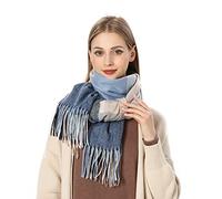 MaNMaNing Écharpe Longue Femme Automne Hiver Carreaux Imprimé Franges Chaud Style