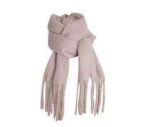 MaNMaNing Écharpe Longue Femme Automne Hiver Couleur Unie Franges Épais Châle Confortable