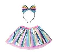 MaNMaNing Enfants Filles Ballet Jupes Costume Party Arc Tutu De Danse Classique Jupe Blanche Jupe Danse Latine Rétro Accessoire Deguisement Fille 10 Ans