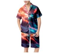 MaNMaNing Ensemble Homme Short Chemise Imprimé Étoiles Été Sportswear Décontracté Deux Pièces Confortable Léger Oversize Tendance Mode 2026 M174