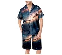 MaNMaNing Ensemble Homme Short Chemise Imprimé Étoiles Été Sportswear Décontracté Deux Pièces Confortable Léger Oversize Tendance Mode 2026 M172