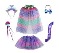MaNMaNing Ensemble Jupe Tutu avec Baguette étoile pour Fille déguisement Carnaval fête Anniversaire Danse Ballet Tulle Bouffant Costume Accessoires Enfant fête Danse créative Loisir
