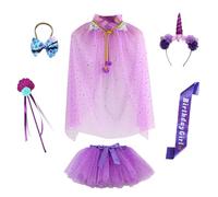 MaNMaNing Ensemble Jupe Tutu avec Baguette étoile pour Fille déguisement Carnaval fête Anniversaire Danse Ballet Tulle Bouffant Costume Accessoires Enfant fête Danse créative Loisir