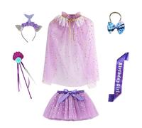 MaNMaNing Ensemble Jupe Tutu avec Baguette étoile pour Fille déguisement Carnaval fête Anniversaire Danse Ballet Tulle Bouffant Costume Accessoires Enfant fête Danse créative Loisir