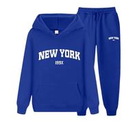 MaNMaNing Ensemble Sportif Unisex Sweat à Capuche Imprimé New York et Pantalon Confortable Tenue Coordonnée pour Couples Style Urbain et Voyageur