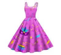 MaNMaNing Femmes sans Manches Longueur Genou Rétro Une Ligne Jupe Courte Femme Jupe A Paillette Costume Carnaval Deguisement Carnaval Venise