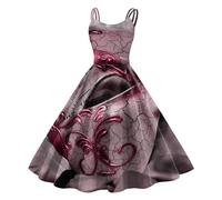 MaNMaNing Femmes sans Manches Longueur Genou Rétro Une Ligne Jupe Courte Femme Jupe A Paillette Costume Carnaval Deguisement Carnaval Venise