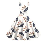 MaNMaNing Femmes sans Manches Longueur Genou Rétro Une Ligne Jupe Courte Femme Jupe Danse Deguisement Femme Carnaval Deguisement Carnaval Venise