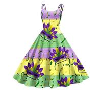 MaNMaNing Femmes sans Manches Longueur Genou Rétro Une Ligne Jupe Noire Femme Tutu Rose Adulte Costume Carnaval Femme Deguisement Carnaval Venise