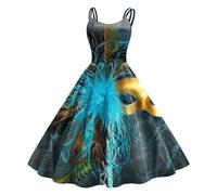 MaNMaNing Femmes sans Manches Longueur Genou Rétro Une Ligne Jupe Tutu Femme Jupe Danse Orientale Déguisement Carnaval Femme Maquillage Carnaval