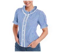 MaNMaNing Haut Femme Oktoberfest Vichy Rouge Blanc À Boutons pour Costume Traditionnel Fête Folklorique Carnaval Événement Style Bavarois Authentique