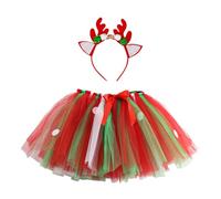 MaNMaNing Jupe Tutu à Pois Ronds Multicolore avec Barrettes pour Fille déguisement Carnaval fête Danse Ballet Tulle Bouffant Jupe colorée Costume Enfant fête Danse créative Loisir Princesse