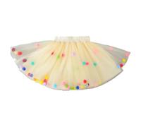 MaNMaNing Jupe Tutu à Pompons colorée pour Fille déguisement Carnaval fête Danse Ballet Tulle Bouffant Jupe Boule Costume Enfant fête Danse créative Loisir Princesse Douce