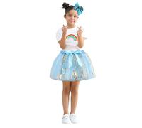 MaNMaNing Jupe Tutu avec Barrettes pour Fille déguisement Carnaval fête Danse Ballet Tulle Bouffant Jupe Simple Costume Enfant fête Danse créative Loisir Princesse