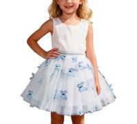 MaNMaNing Jupe Tutu avec décor Papillon pour Fille déguisement Carnaval fête Danse Ballet Tulle Bouffant Jupe féerique Costume Enfant fête Danse créative Loisir Princesse Style aérien
